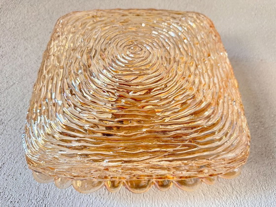 Image 1 of Vintage amber glas muurlampen