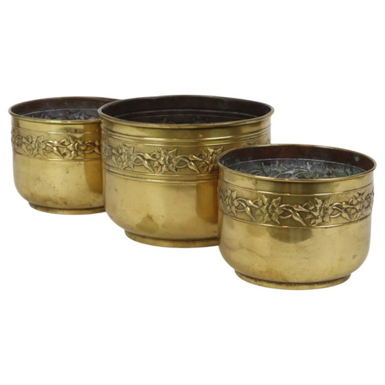 Oude Messing Repoussé Bloembakken Unis Paris – Plantenbak, Brass (photo 4 of 18)