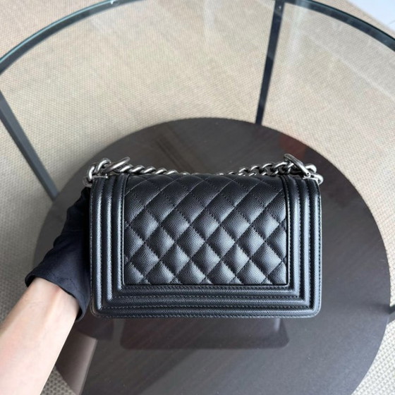 Image 1 of Chanel Boy Small - Caviar Quilted Black Ruthenium Silver Hardware