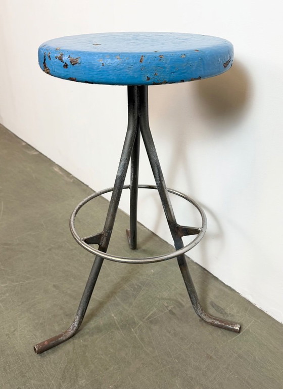 Image 1 of Grey Industrial Workshop Stool, 1960s