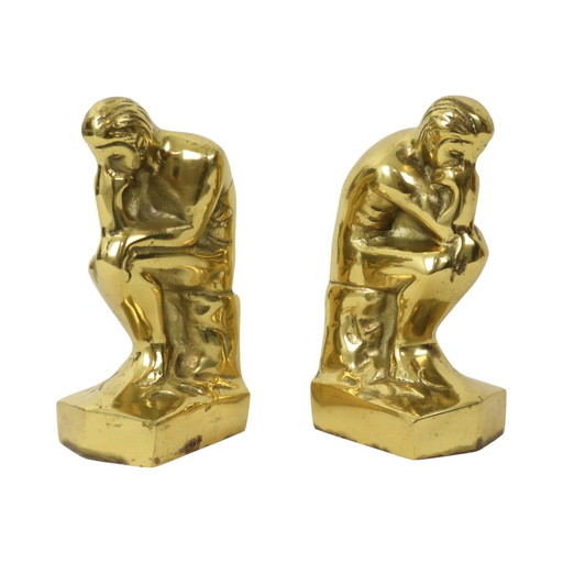 Serre-livres italiens en laiton The Thinker
