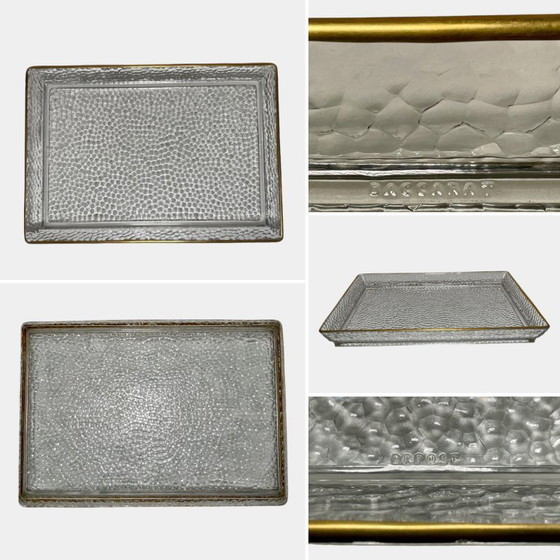 Image 1 of Baccarat kristallen drankenset - Vintage Franse vergulde kristallen karaf voor naast het bed