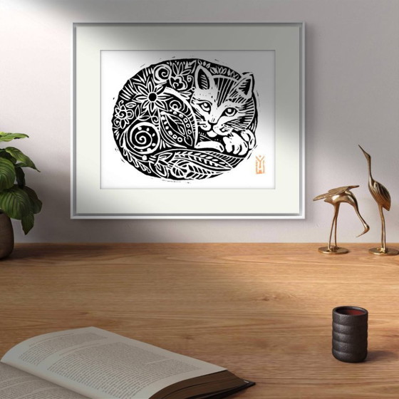 Image 1 of Gatto inciso a mano