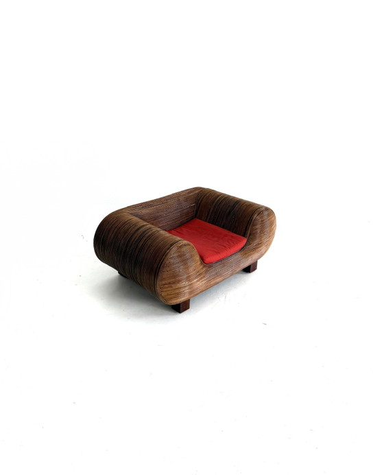 Vintage Pencil Wicker Sculptural Armchair, Italy ‘80 – Wood (photo 14 of 14)