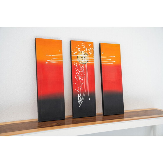 Image 1 of Cuadro tríptico abstracto vintage, 2000