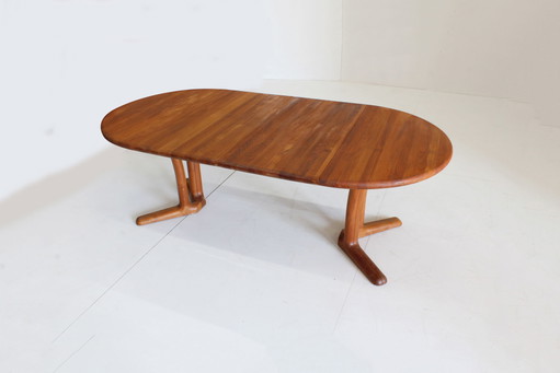 Vintage round Danish dining table solid teak