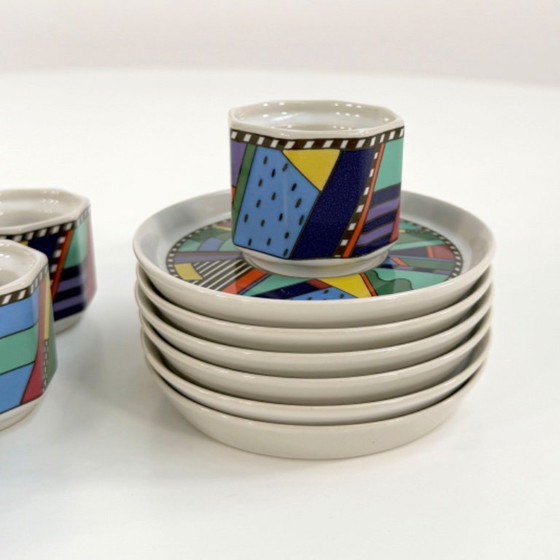 Image 1 of 6 Espresso Cups and Saucers Metropol by Barbara Brenner for Rosenthal, 1990s