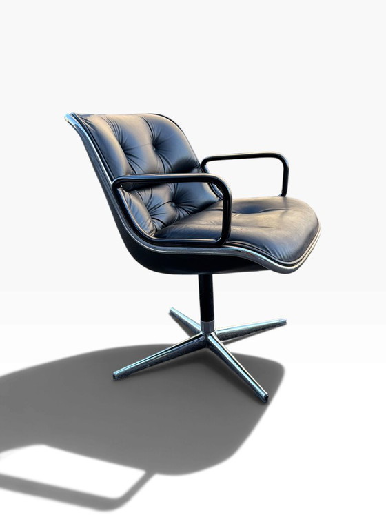 Sillón Executive Charles Pollock para Knoll, cuero negro 1960 – Sillones, Leather (photo 9 of 11)