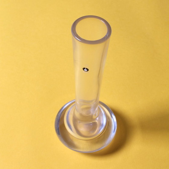 Image 1 of Mid-century Small Vintage Clear Single Flower Glass Vase / Pukeberg / Sweden / 1960s