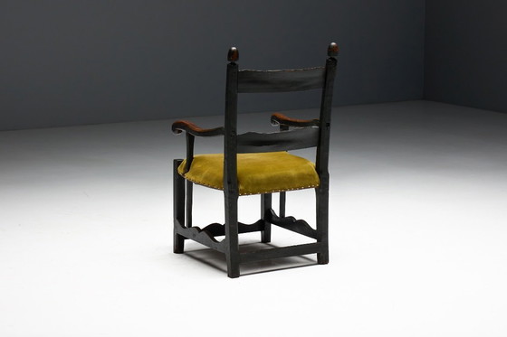 Image 1 of Rustic Folk Art Armchair, France, 19th Century