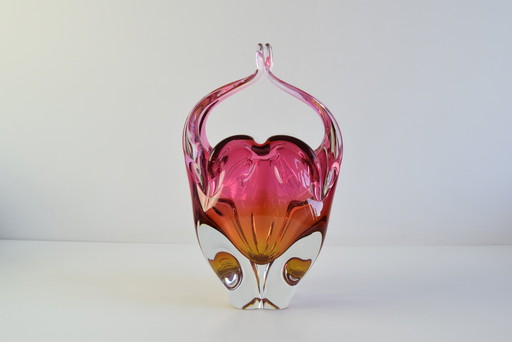 Bol en verre d'art tchèque du milieu du siècle par Josef Hospodka