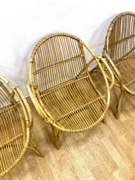 Image 1 of Set di 3 poltrone retrò con tavolo, Alan Fuchs, anni '60, Cecoslovacchia