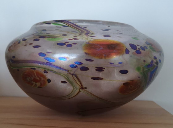 Image 1 of Peter Layton Britse Studio Art Glass Vaas Uniek (1984), Signatuur