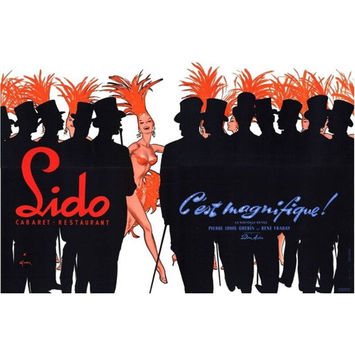 Poster vintage su tela di René Gruau per Lido