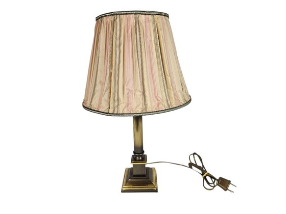 Image 1 of Herda Holland - Dutch design - model T 9670 - bronze - brass - column table lamp - Neoclassical style - 70s