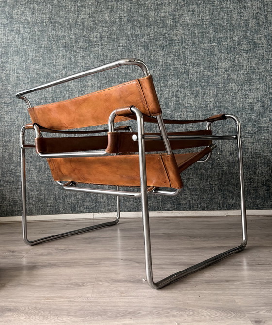 Image 1 of Sedia vintage "Wassily", pelle color cognac, Italia, anni '70