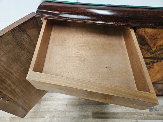 1940s Art Decò Milanese Sideboard in Briar Root and Mirror – Wood (photo 15 of 33)