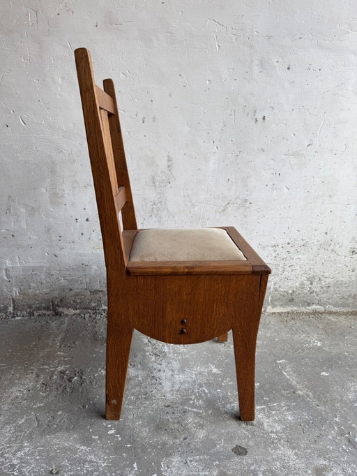 Satz von 6 Amsterdam School Art Deco Esszimmerstühlen