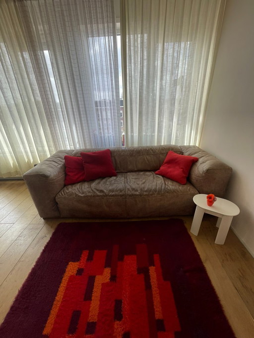 Divano vintage in pelle marrone