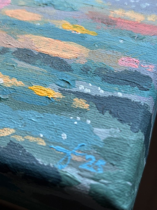 Impressionistisch zeegezicht schilderij – kleurrijke zonsopkomst boven zee | Facing West