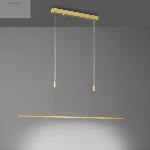 Nouveau ! Quitani/Lucande Led Suspension Lamp Tolu, Length 139 Cm, Brass