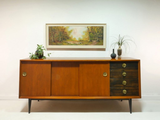 Vintage 1960s sideboard, mid-century modern chest of drawers, Germany