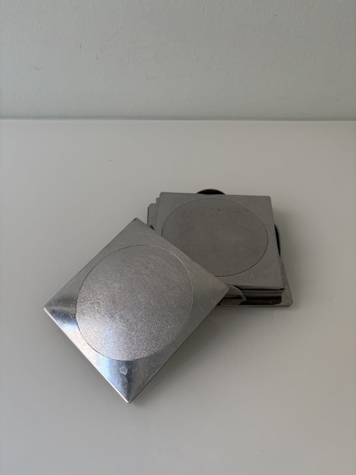 Ikea Groggy coasters (6 pieces) in holder – tafelaccessoires, rvs (photo 2 of 14)