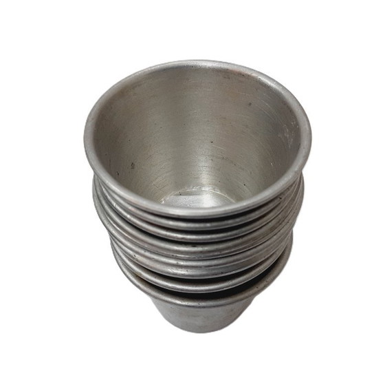 Image 1 of 9 x vintage aluminum caramel custard cups