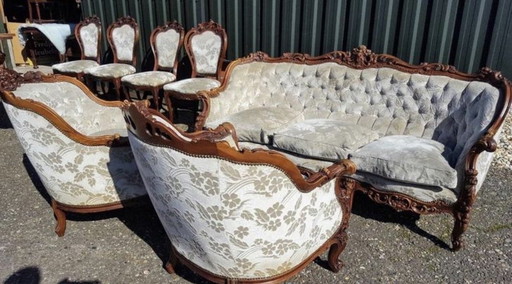 Divano barocco con 2 poltrone