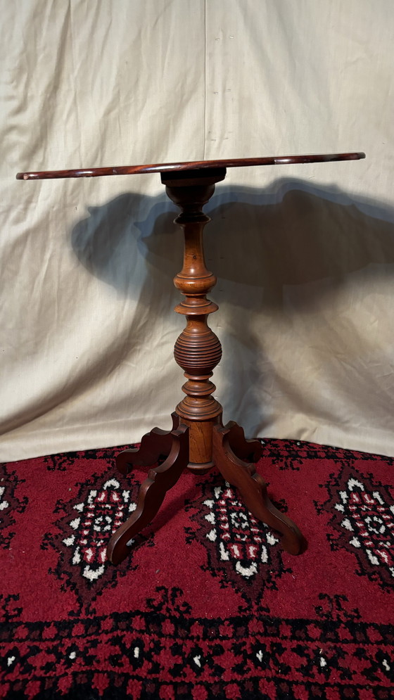 Image 1 of Antieke mahonie houten wijntafel 19e eeuw