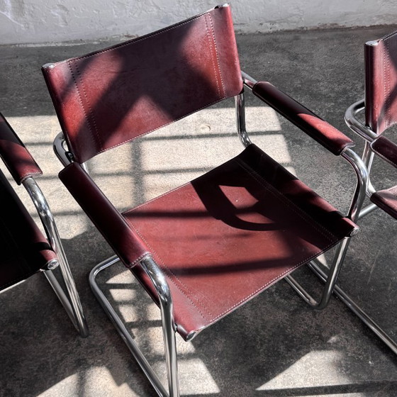 Image 1 of Set of 4 MG5 Leather Chairs by Matteo Grassi, 1970