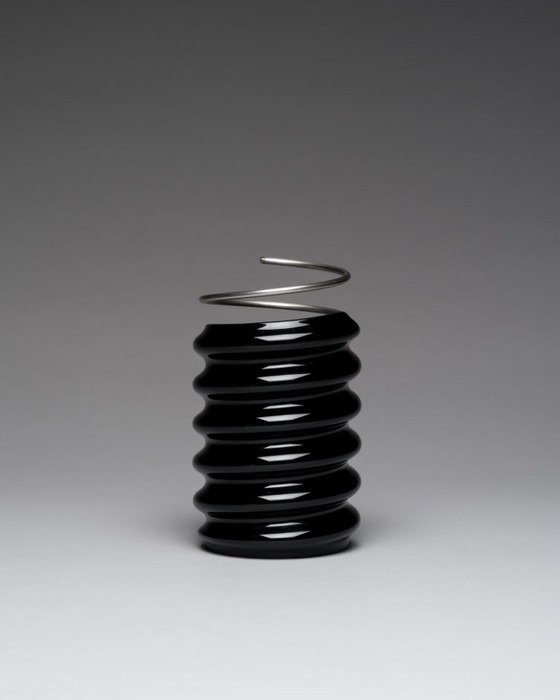 Image 1 of Rosenthal Studio-Line “Ringoletto” Transformable Vase Ron Arad Black Porcelain