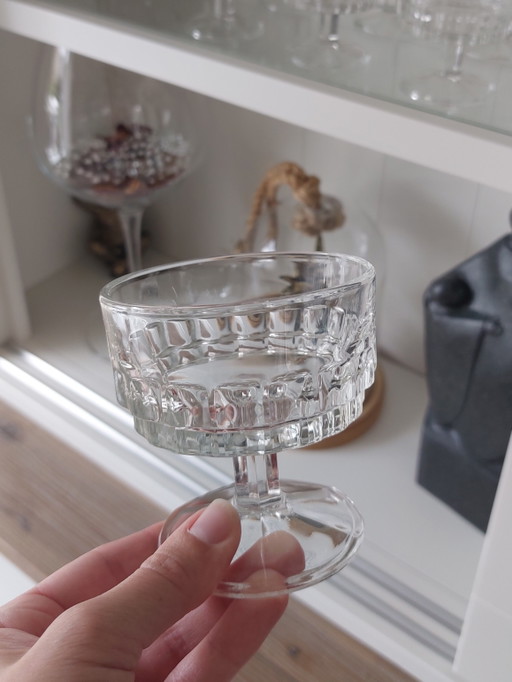 6 coupes à champagne en cristal / verres vintage