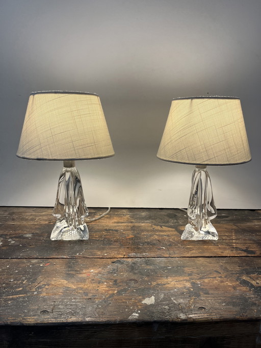 Vintage Mid - Century Crystal Table Lamps