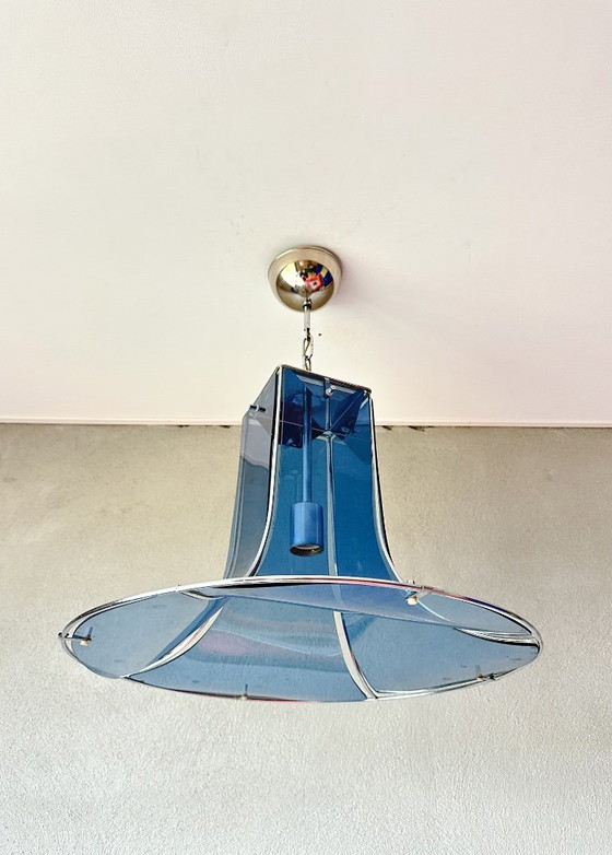 Vintage Fontana Arte hanglamp – Hanglampen, Plexiglass, Chroom (photo 10 of 10)