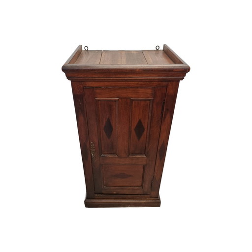 Antiek Frans mahonie hangkastje met ruiten, circa 1870