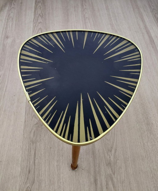 Table d'appoint des années 50 avec motif inhabituel