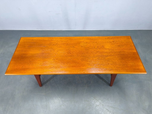 Danish Mid Century Teak Coffee Table with Shelf, 1960s