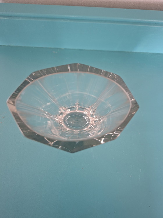 Image 1 of Hexagonal faceted crystal vase Mid-century modern