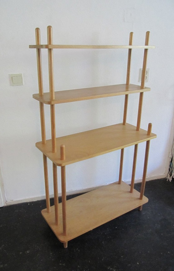 Vintage Willem Lutjens Stick Cabinet Room Divider Bookcase Cabinet – Gouda den Boer, Wood (photo 4 of 10)