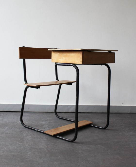 Image 1 of Banco scolastico in legno d'epoca