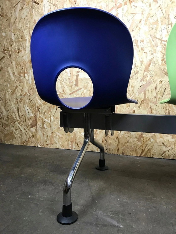 Image 1 of Banc 3 places Paul Barbieri Oliva Rexite 3 places Chaise Banc d'attente Chrome Italy