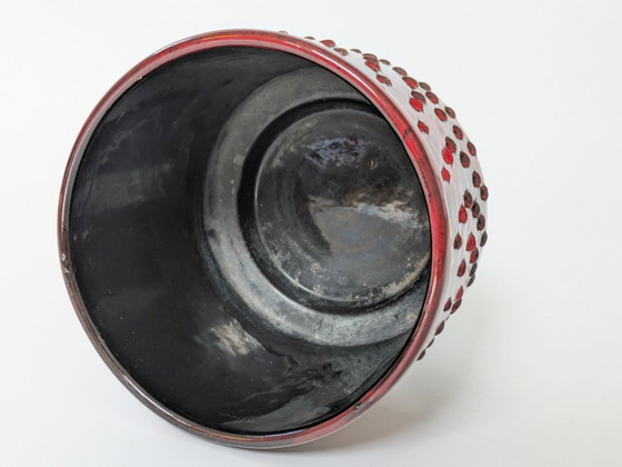 Image 1 of Jardinera de cerámica italiana de mediados de siglo de Fratelli Fanciulacci | Esmalte moteado rojo | Años 60
