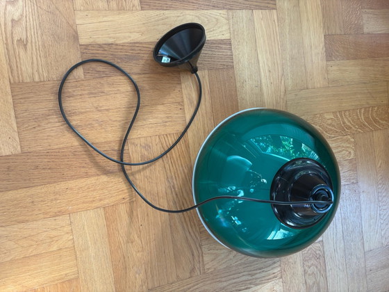 Massive lampe à suspension verte vintage – Plastique (photo 9 of 9)