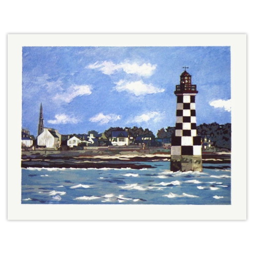 Jacques Godin Lithograph Bretagne - Ile Tudy - Le Phare Au Damier 2008 – lithos zeefdrukken, Paper