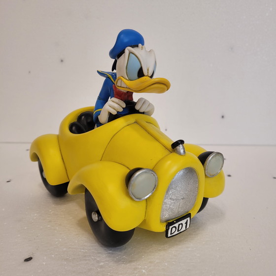 Image 1 of Pato Donald con Coche Amarillo, Rutten, Resina, 2000’s - Estados Unidos