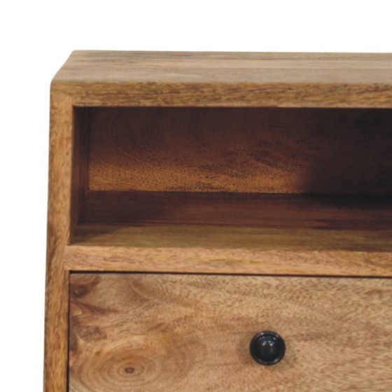 Solis Wall-Mounted Nightstand with Drawer (Oak Finish) – Artisan, Wood (photo 5 of 10)
