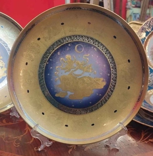 Zwei dekorative Teller aus der Morbelli Gold- und Platinkollektion