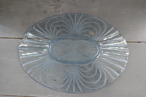 Image 1 of Art Deco cuencos de cristal azul Tchecoslovaquie