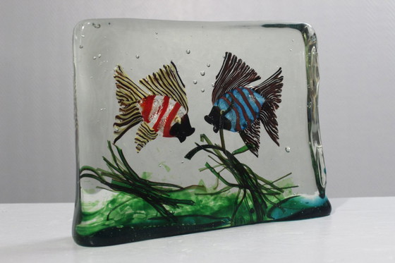 Image 1 of 5.5 Kg Large Aquarium sculpture Alfredo Barbini Cenedese blown glass Murano 1970s